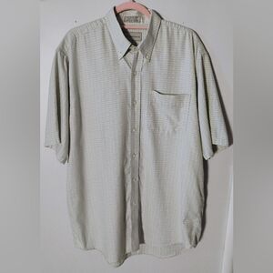 Cutter & Buck Mens Button Down‎ Shirt Plaid Short Sleeve - L